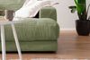 KAWOLA Big Sofa MADELINE mit Holztablett natur für Armlehne Cord olivgrün 85 x 170 x 290 cm Bild 5