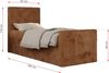 Boxspringbett 90x200 TILIO DUO inkl. Bettkasten & 7-Zonen Multipocket-Matratze, Modernes Jugendbett, Einzelbett - Orange Cord - H3 - Rechts Bild 5