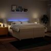 vidaXL Boxspringbett mit Matratze Creme 200x200 cm Stoff 3289085 Bild 5