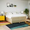 vidaXL Boxspringbett mit Matratze Creme 200x200 cm Stoff 3289085 Bild 4