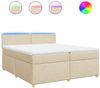 vidaXL Boxspringbett mit Matratze Creme 200x200 cm Stoff 3289085 Bild 2