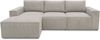 DOMO. collection Ecksofa 800 021, Couch in L-Form mit Cordstoff, Modulsofa mit Taschenfederkern, Sofa, Polsterecke, Eckcouch, 273 x 172 x 85 cm (BxTxH), platin-grau Bild 2