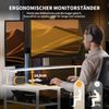 Schreibtisch in L-Form mit Regal & Monitorständer, 137x140x139,5 cm, Weiß Bild 2