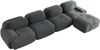 Ecksofa aus Cordstoff, modular & rahmenlos mit Chaiselongue, 388 x 178 x 75 cm, grau Bild 4