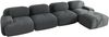 Ecksofa aus Cordstoff, modular & rahmenlos mit Chaiselongue, 388 x 178 x 75 cm, grau Bild 5