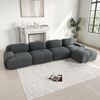 Ecksofa aus Cordstoff, modular & rahmenlos mit Chaiselongue, 388 x 178 x 75 cm, grau Bild 3