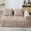 Flieks 2-Sitzer Sofa Chaiselongue Ecksofa – Chenille Polstersofa mit Schlaffunktion & Seitentasche fürs Wohnzimmer, Khaki Bild 3