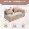 Flieks 2-Sitzer Sofa Chaiselongue Ecksofa – Chenille Polstersofa mit Schlaffunktion & Seitentasche fürs Wohnzimmer, Khaki Bild 4