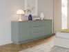Sideboard >GANYMEDE< 2 Türen, Mauvella Eiche / salbeifarbig - 224,5x85,7x41,3cm (BxHxT) Bild 4