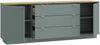 Sideboard >GANYMEDE< 2 Türen, Mauvella Eiche / salbeifarbig - 224,5x85,7x41,3cm (BxHxT) Bild 5