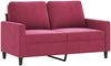 vidaXL 2-tlg. Sofagarnitur mit Kissen Weinrot Samt 3201520 Bild 3