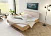 Bett mit Nachttisch links Fichte 160x200x85 natur gebeizt / geölt, Kopfteil beige FICHTELBERG #154 Bild 2