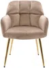 Vente-unique - PEGA Stuhl Samt Beige - B 62 cm x H 78 cm x L 58,5 cm Bild 3