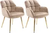 Vente-unique - PEGA Stuhl Samt Beige - B 62 cm x H 78 cm x L 58,5 cm Bild 2