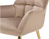 Vente-unique - PEGA Stuhl Samt Beige - B 62 cm x H 78 cm x L 58,5 cm Bild 5