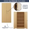Aktenschrank abschließbar JAN - 5 Ebenen verstellbar, Flügeltüren | Metallschrank Werkstatt Mehrzweckschrank Büroschrank aus Stahl Werkzeugschrank, 195x90x40cm Beige Bild 5