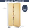 Aktenschrank abschließbar JAN - 5 Ebenen verstellbar, Flügeltüren | Metallschrank Werkstatt Mehrzweckschrank Büroschrank aus Stahl Werkzeugschrank, 195x90x40cm Beige Bild 2