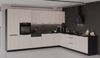Winkelküche ARONA 350x290 cm Küchenzeile Eckküche Küche Kaschmir beige + Schwarz Bild 2
