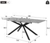 KLAM HOME Esstisch Erweiterbarer Esstisch Mit Automatischem Auszug Und Marmorstruktur (Modernes Kreuzbein Design In Schwarz Und Weiß Für Küche Und Wohnzimmer), Praktischer Multifunktionstisch Als Esstisch Und Couchtisch Nutzbar Bild 3