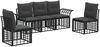 vidaXL Outdoor-Sofagarnitur 5 pcs Schwarz und Dunkelgrau Polyester 3437659 Bild 2