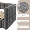 Daybett, Tagesbett, 90 x 200cm, Sofabett mit quadratischer Rückenlehne, ausziehbares Bett (ausziehbar auf 180 Queensize), 2 Schubladen, ohne Matratze, Grau Bild 3