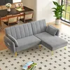 Ecksofa mit Relaxfunktion, L-Form, Schlafsofa mit Verstellbarer Rückenlehne, Polstersofa, Loungesofa, Samtbezug Bild 3