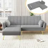 Ecksofa mit Relaxfunktion, L-Form, Schlafsofa mit Verstellbarer Rückenlehne, Polstersofa, Loungesofa, Samtbezug Bild 2