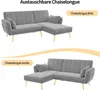 Ecksofa mit Relaxfunktion, L-Form, Schlafsofa mit Verstellbarer Rückenlehne, Polstersofa, Loungesofa, Samtbezug Bild 5