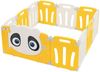 Joyz Laufgitter Laufstall Baby Krabbelgitter faltbar Absperrgitter Zaun Babygitter, Kinderlaufstall 120×120 cm Weiß-Gelb Schutzgitter mit Tür und Lernuhr Bild 2