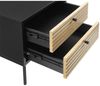 Nachtkommode 50 x 40 cm MDF Schwarz Eichenholzfront geriffelt mit 2 Schubladen Bild 5