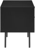 Nachtkommode 50 x 40 cm MDF Schwarz Eichenholzfront geriffelt mit 2 Schubladen Bild 3