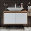 Roomart ATLANTIC-85 Badmöbel Set– 2-teiliges Badezimmermöbel Set - Waschbecken mit Unterschrank - H 45 x B 45 x T 85 cm • Weiß-Eiche Bild 3