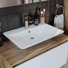Roomart ATLANTIC-85 Badmöbel Set– 2-teiliges Badezimmermöbel Set - Waschbecken mit Unterschrank - H 45 x B 45 x T 85 cm • Weiß-Eiche Bild 5