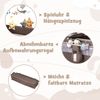 5 in 1 Beistellbett klappbar Reisebett mit Matratze 2 Ebene Babybett mit Rollen Braun Bild 4