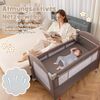 5 in 1 Beistellbett klappbar Reisebett mit Matratze 2 Ebene Babybett mit Rollen Braun Bild 5