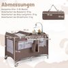 5 in 1 Beistellbett klappbar Reisebett mit Matratze 2 Ebene Babybett mit Rollen Braun Bild 3