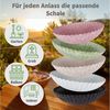 matches21 HOME & HOBBY Blumentopf Runde Pflanz-Schalen gewellt für draussen sand beige marmoriert 22 cm (2 St), Wetterfeste Blumen-Schale als moderne Outdoor Gartendeko Grabschmuck Bild 4