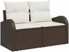 vidaXL Gartensofa-set mit Kissen 5 pcs Braun und Weiß Poly-Rattan 3354697 Bild 4