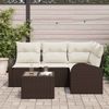 vidaXL Gartensofa-set mit Kissen 5 pcs Braun und Weiß Poly-Rattan 3354697 Bild 3