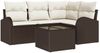 vidaXL Gartensofa-set mit Kissen 5 pcs Braun und Weiß Poly-Rattan 3354697 Bild 2
