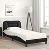 vidaXL Bett mit Matratze "Hvar" Schwarz und Weiß 90x190 cm Kunstleder 3208694 Bild 3