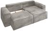 Ecksofa Schlafsofa MADLEN Stoff Velo Grau Ottomane Rechts Bild 2