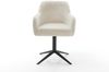 Drehstuhl Greg-Flex Plüsch Creme-Weiß Fußkreuz Schwarz 360° drehbar Wippfunktion Taschenfederkern Bild 2