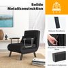 Schlafsessel mit Bettfunktion Klappsofa Schlafsofa mit verstellbarer Rückenlehne & abnehmbarem Kissen Schwarz Bild 4