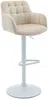 Vente-unique - PEGA Barhocker Samt BeigeWeiß - B 49 cm x H 113 cm93 cm x L 50 cm Bild 4