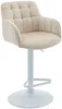 Vente-unique - PEGA Barhocker Samt BeigeWeiß - B 49 cm x H 113 cm93 cm x L 50 cm Bild 5