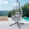 SVITA Hängesessel BELLY, mit Gestell, inkl. Kissen, Polyrattan, klappbar, Grau Bild 2