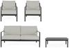 4er Garten-Set Risuri - Aluminium Anthrazit & Polyester-Stoff Grau Bild 3