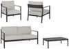 4er Garten-Set Risuri - Aluminium Anthrazit & Polyester-Stoff Grau Bild 2