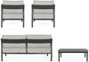4er Garten-Set Risuri - Aluminium Anthrazit & Polyester-Stoff Grau Bild 5